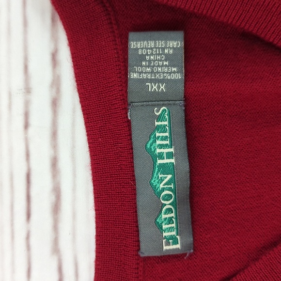 Eildon Hills 100% wool sweater vest, pull over, red, men's size XXL - Picture 7 of 8